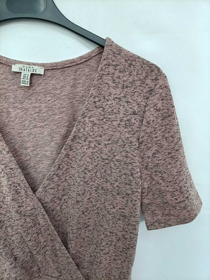 ZARA.Vestido corto rosa y negro T.m