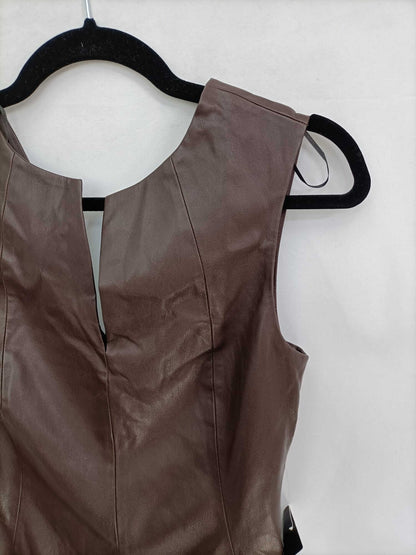 ZARA.Vestido corto marrón T.m