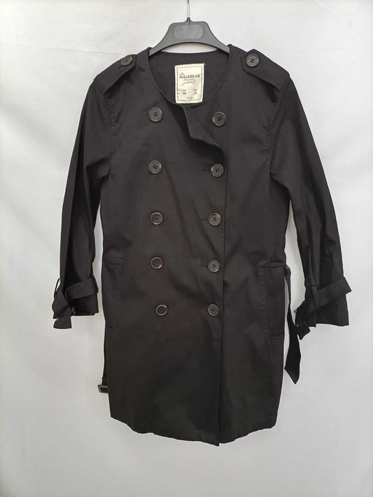 PULL&BEAR.Abrigo negro T.m