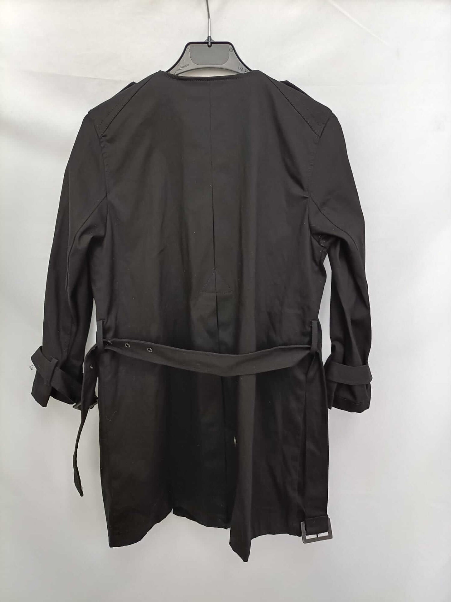 PULL&BEAR.Abrigo negro T.m