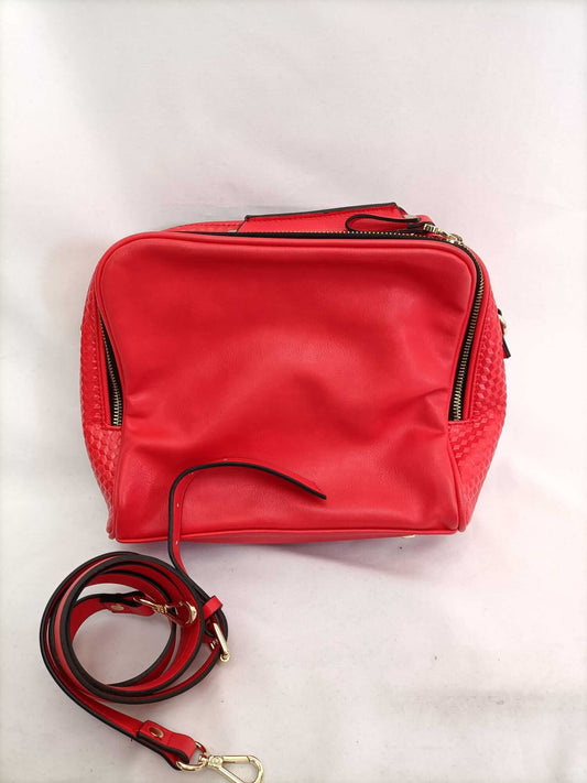 ZARA. Red faux leather bag