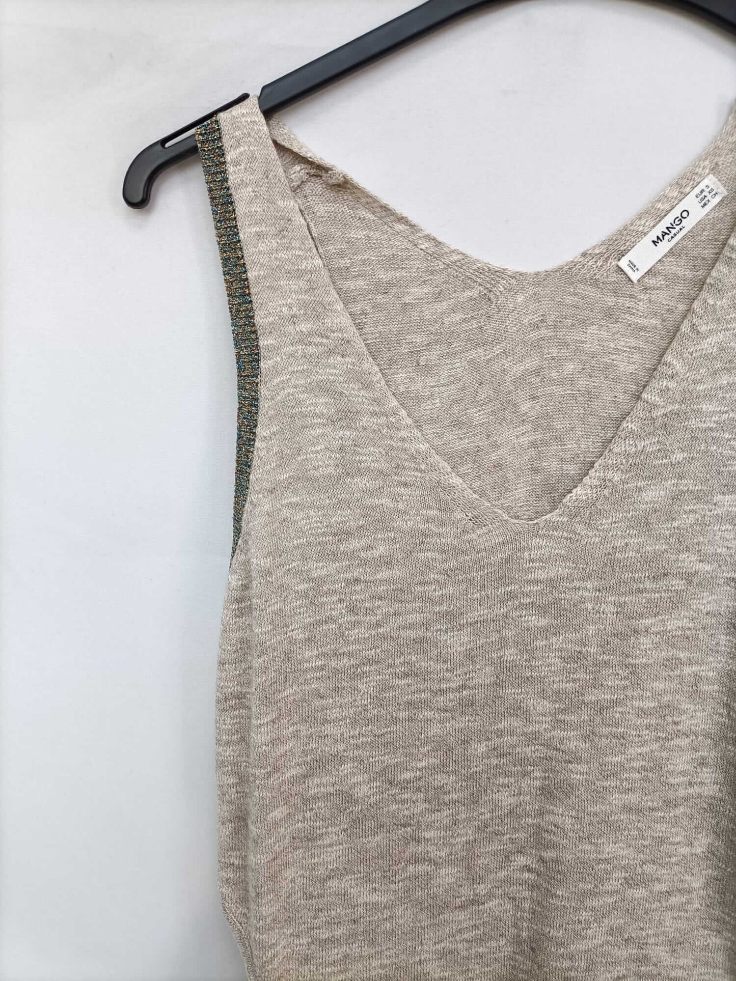 MANGO. Vestido punto jaspeado T.s