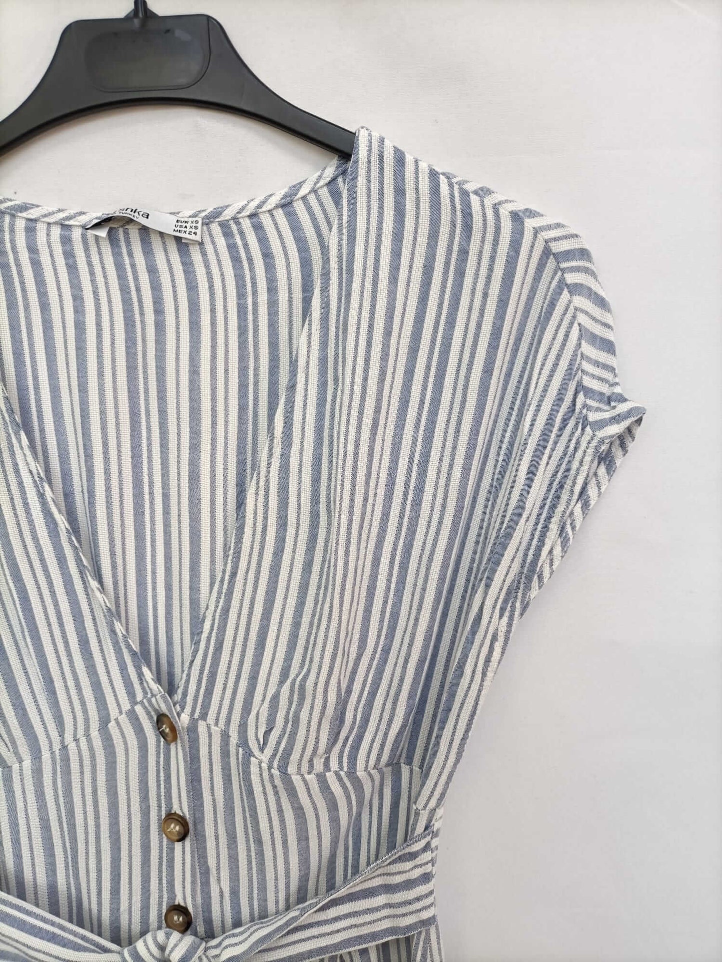 BERSHKA. Vestido midi rayas T.xs