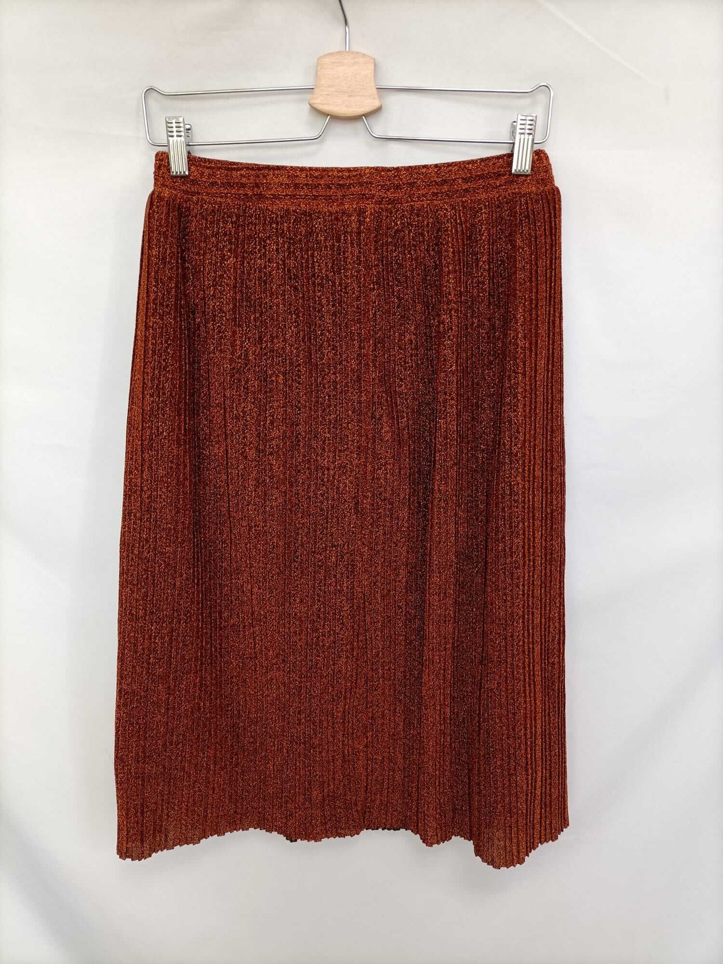 MANGO. Falda midi ocre T.m