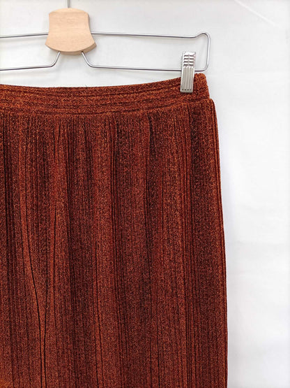 MANGO. Falda midi ocre T.m