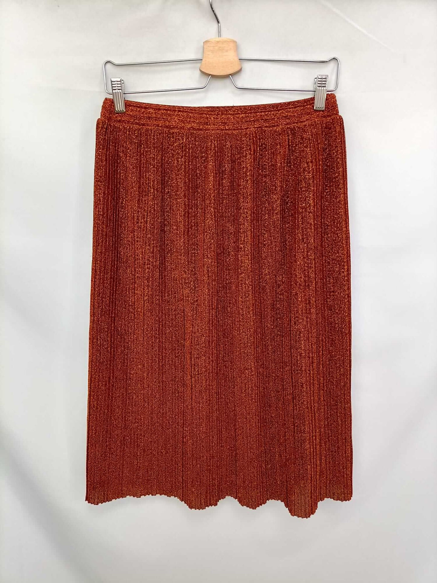 MANGO. Falda midi ocre T.m