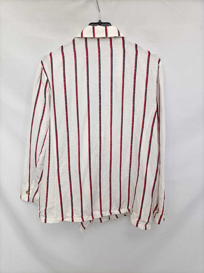 MANGO. Blazer blanca rayas T.m