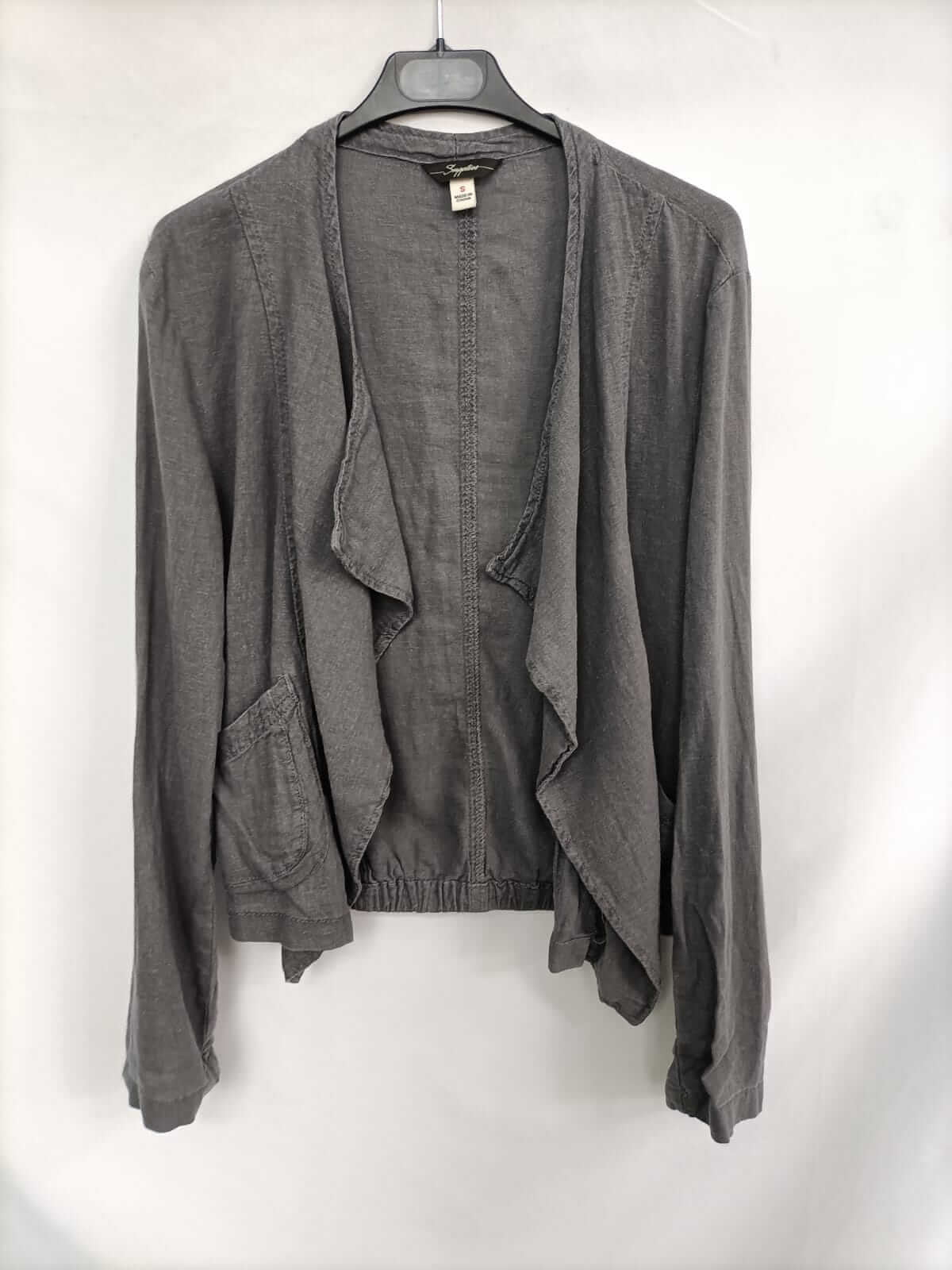 SUPPLIES. Cazadora gris lino T.s