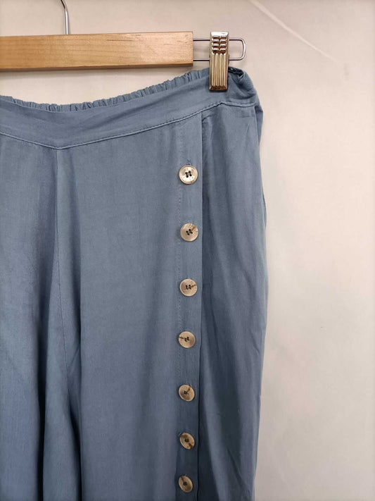 OTRAS. Pantalón culotte azul botones T.u (m/l)