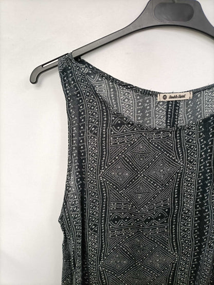 DOUBLE AGENT. Top negro étnico T.xs