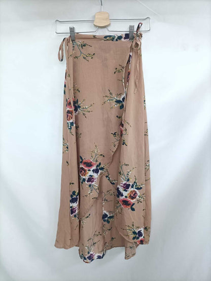 OTRAS. Falda nude flores T.s