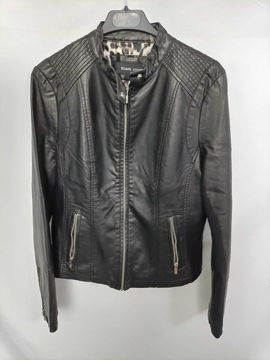 BLACK RIVET. Cazadora efecto piel T.m