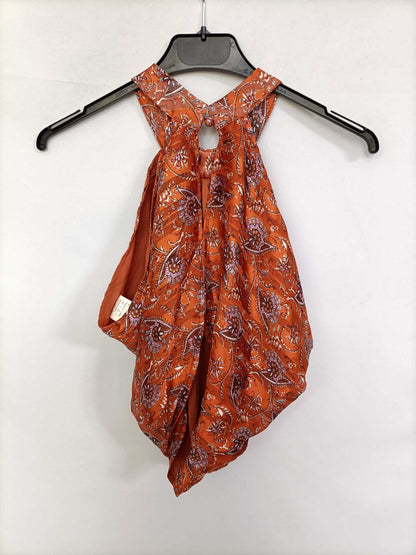 SHEIN. Amoeba Orange Top T.xs
