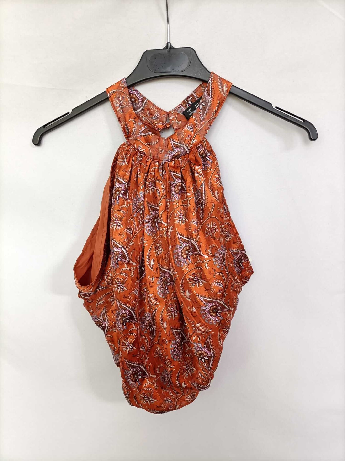 SHEIN. Amoeba Orange Top T.xs