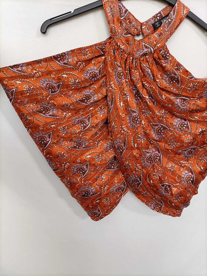 SHEIN. Amoeba Orange Top T.xs