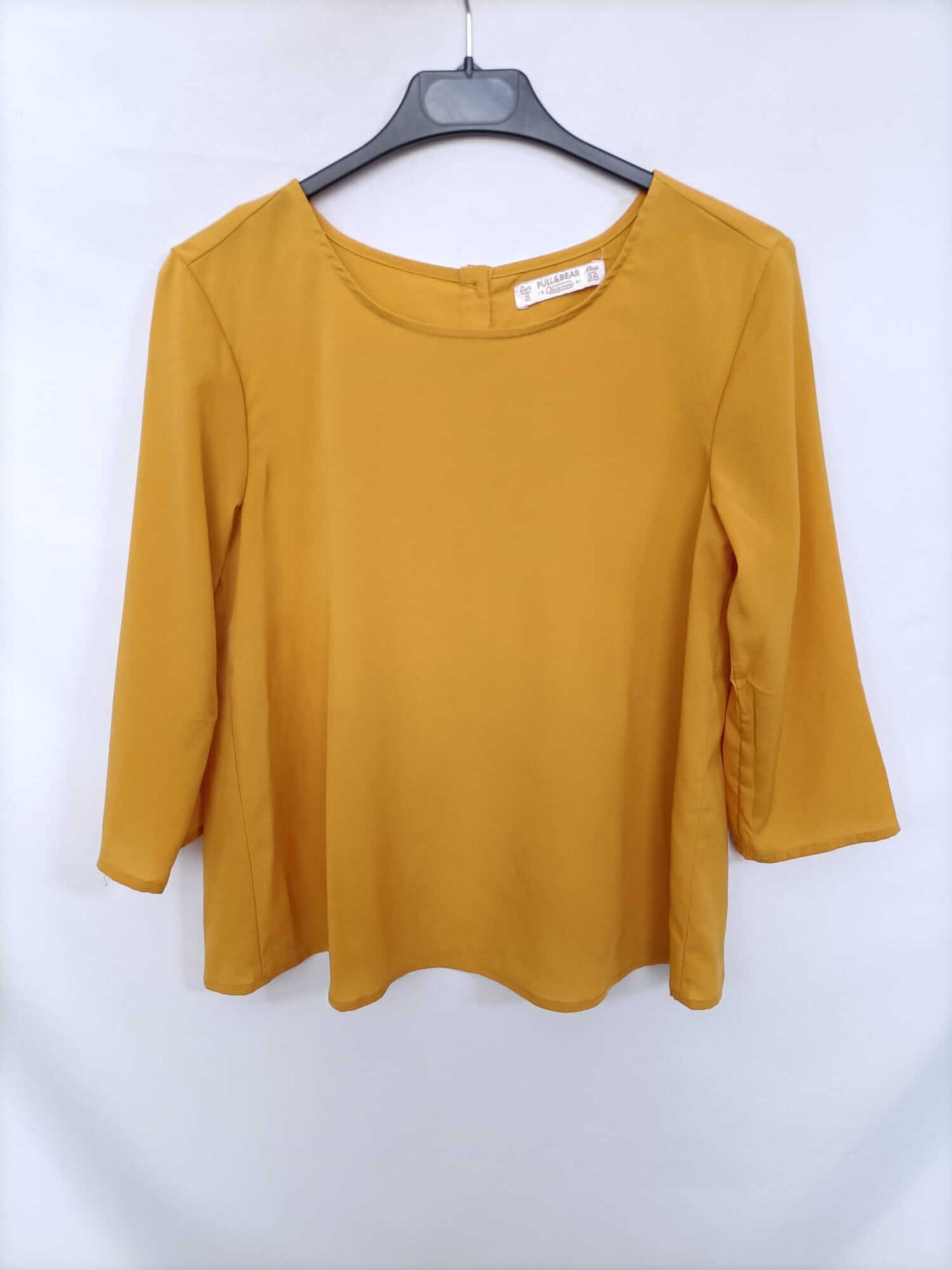 PULL&amp;BEAR. Mustard button-down blouse