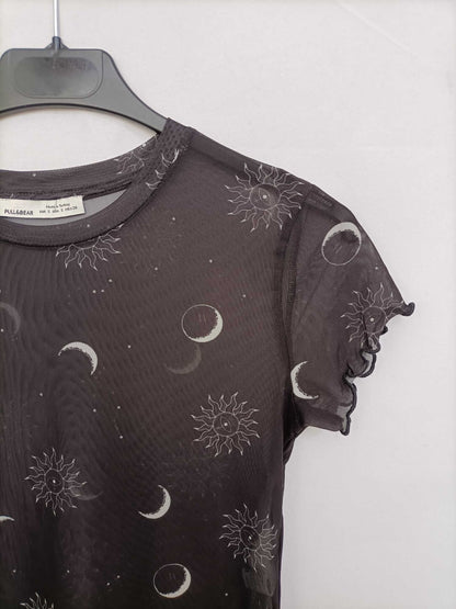 PULL&BEAR. Top rejilla lunas y soles T.s