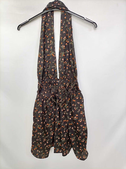 SHEIN. Mono negro flores T.s