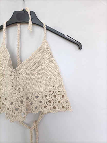 OTRAS. Croptop croché beige TU