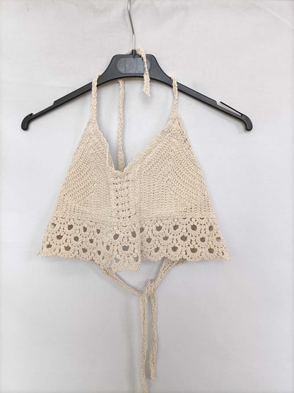 OTRAS. Croptop croché beige TU