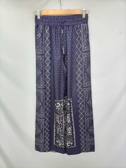 OTRAS. Pantalón culotte azul amebas T.s