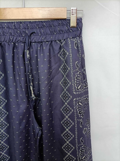 OTRAS. Pantalón culotte azul amebas T.s