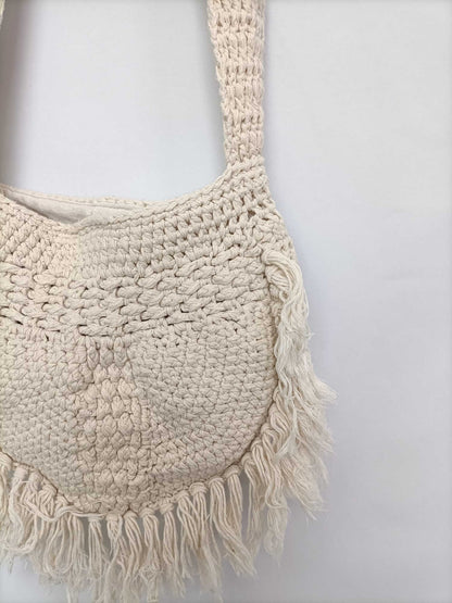 SHEIN. Beige braided crochet bag