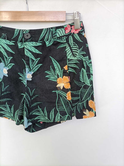 LEFTIES. Black floral trousers, size 34