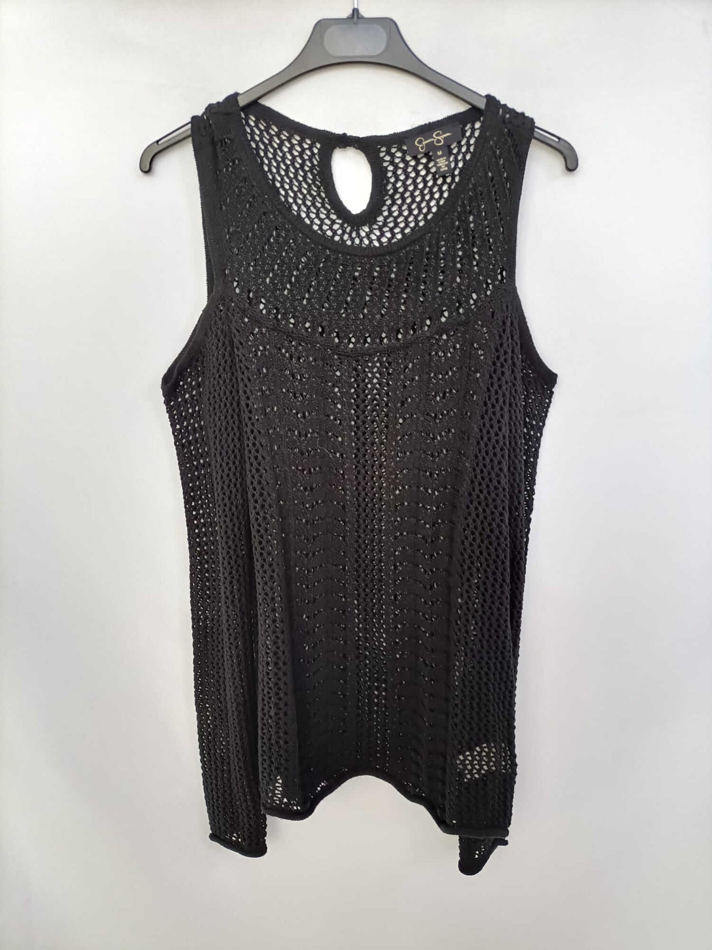 JESSICA SIMPSON. Black sweater with shoulders Tm