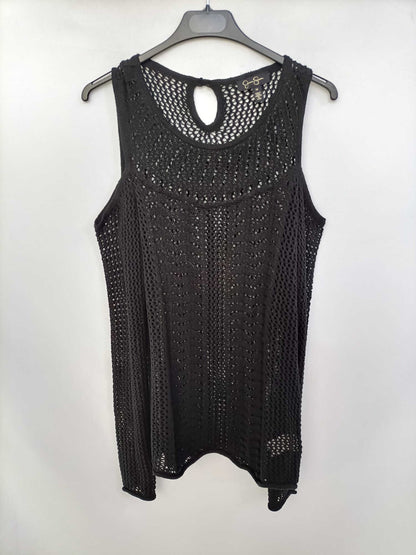 JESSICA SIMPSON. Black sweater with shoulders Tm