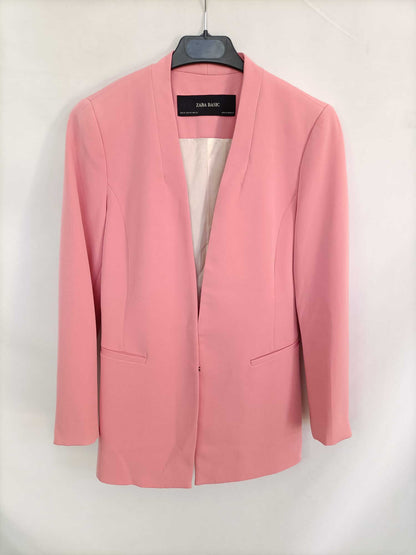 ZARA. Blazer rosa de vestir T.xs