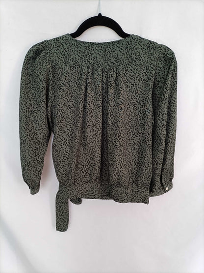 RENATTA&CO. Blusa verde cruzada flores Tu (s/m)