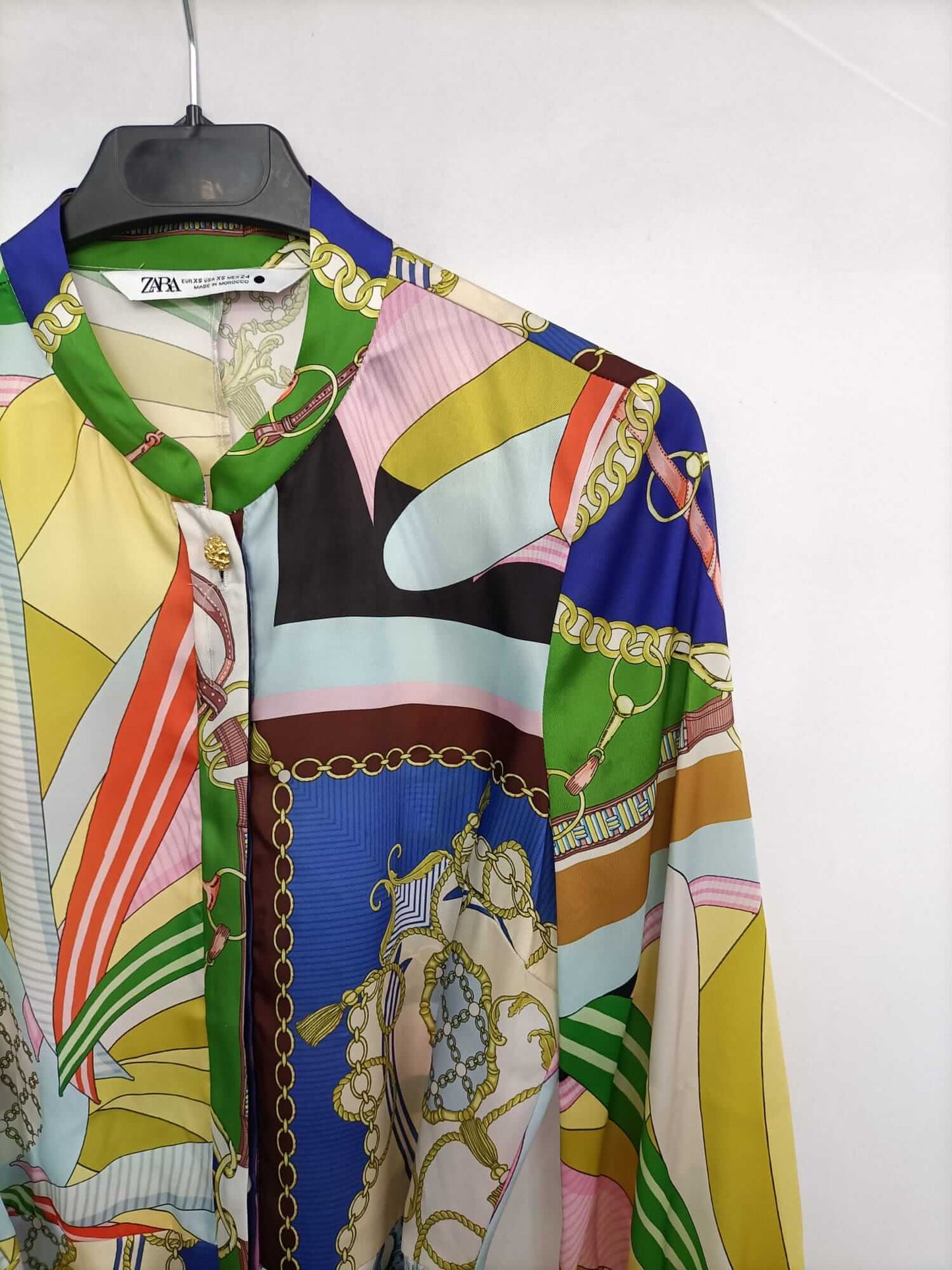 ZARA. Vestido camisero estampado T.xs