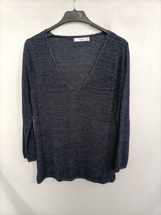 MANGO. Silver thread Ts sweater