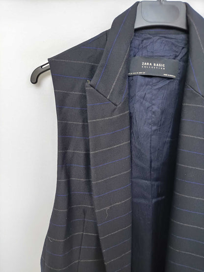 ZARA. Blue pinstriped vest T.xs