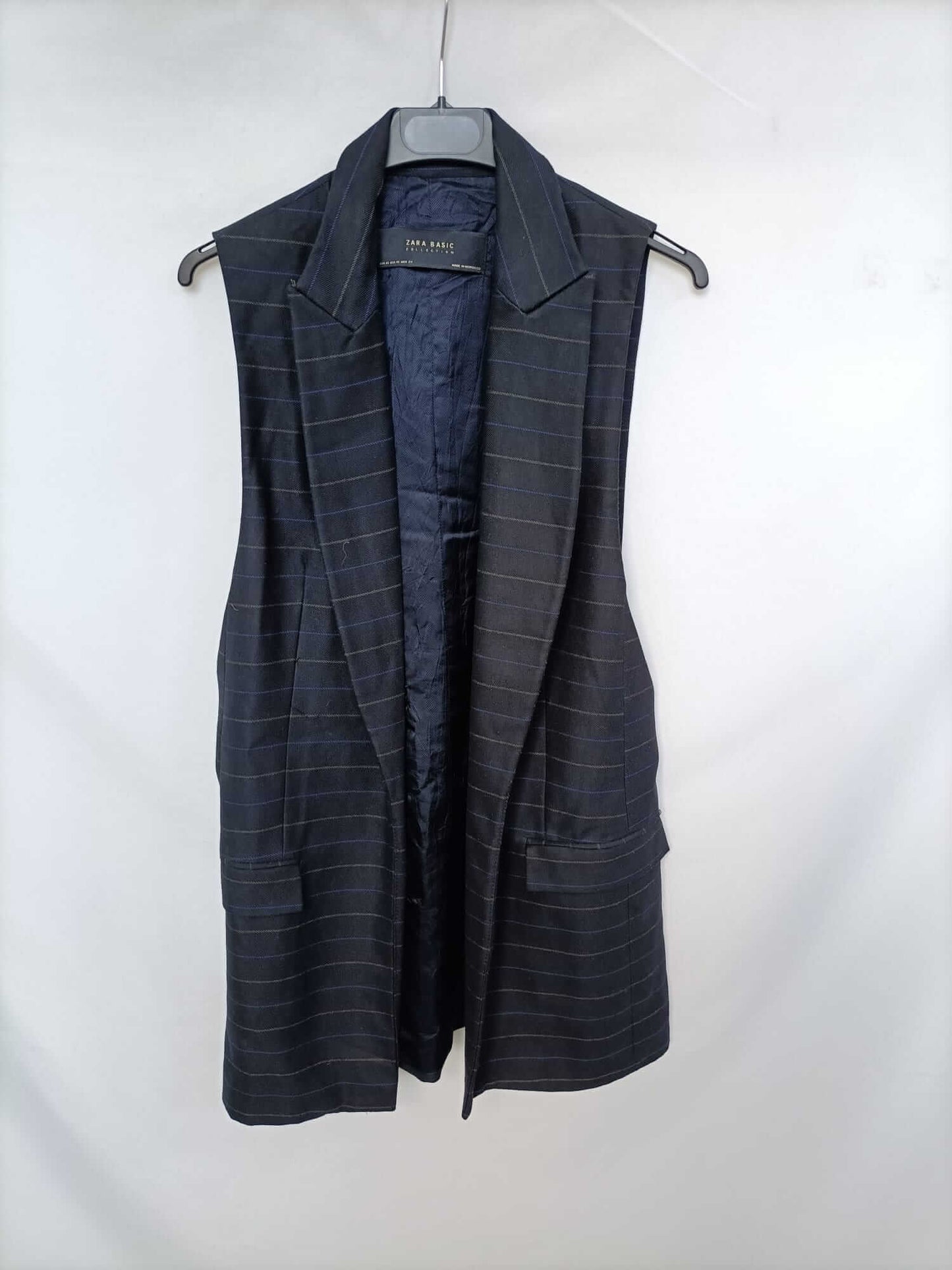ZARA. Blue pinstriped vest T.xs