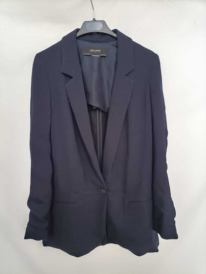 ZARA. Blazer azul larga T.s