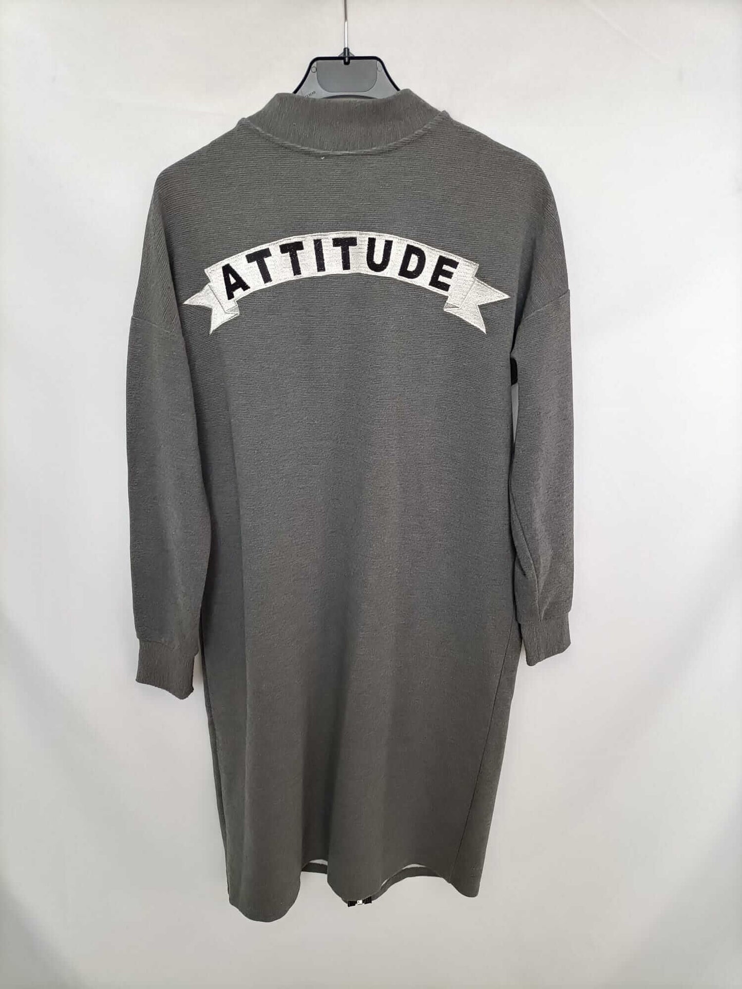 ZARA. Grey bomber jacket with Ts patches