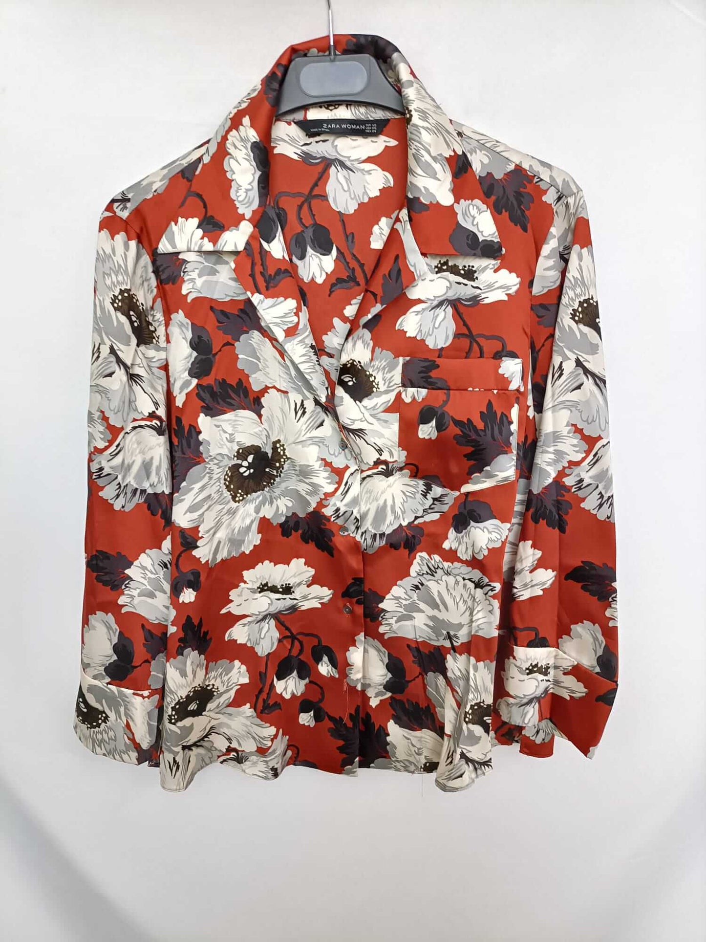 ZARA. Blusa flores pijamera T.xs