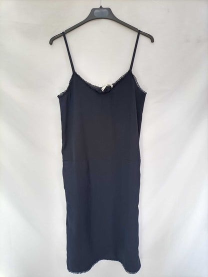 MANGO.Vestido azul lencero T.s