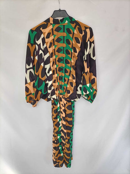 ZARA.Vestido midi estampado T.xs