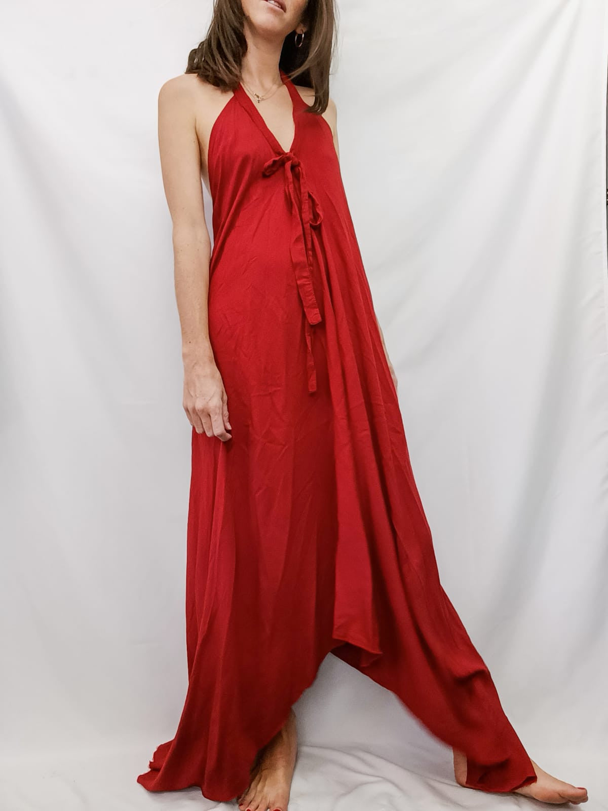 OTRAS.Vestido rojo oscuro TU