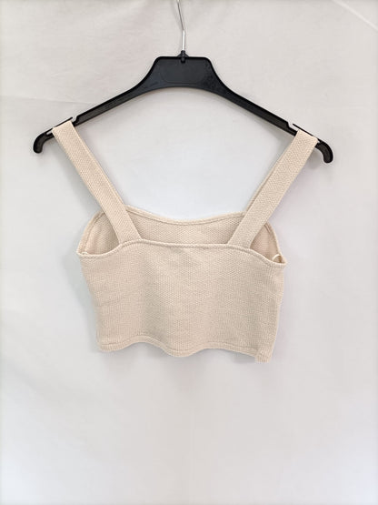PULL&amp;BEAR.Croptop beige knit Ts