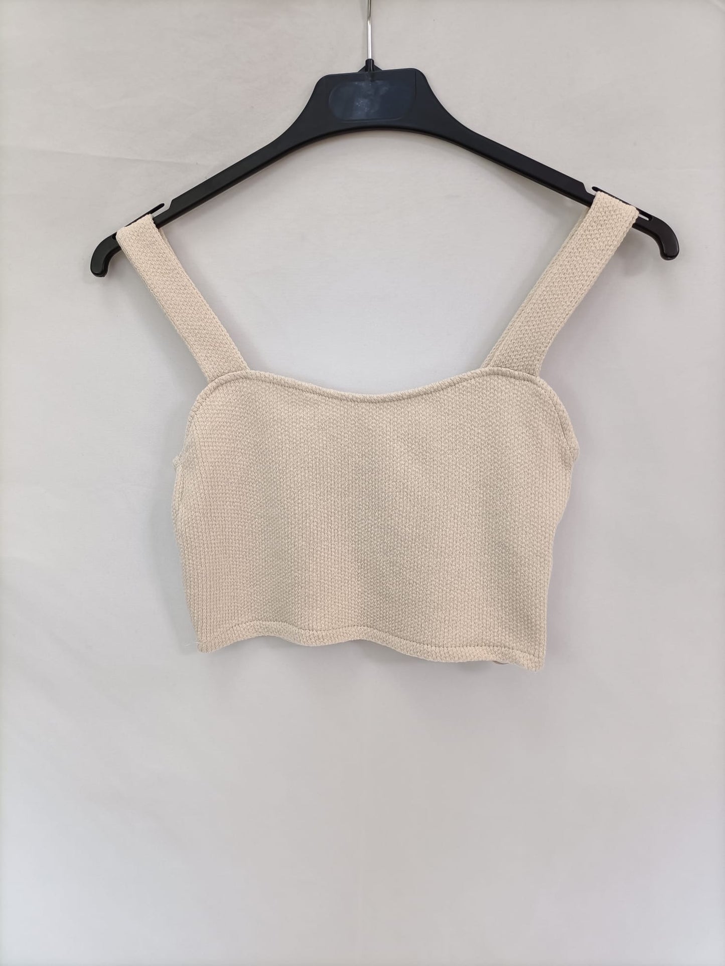 PULL&amp;BEAR.Croptop beige knit Ts