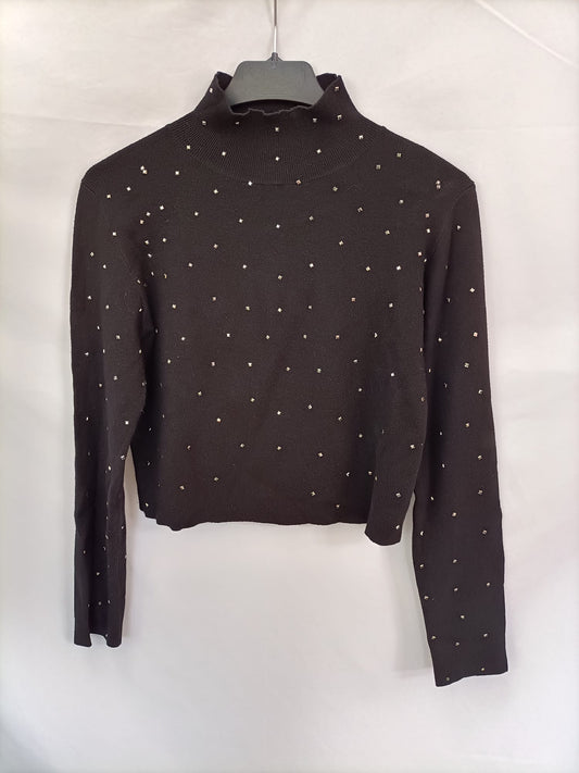 ZARA. Black studded sweater TL