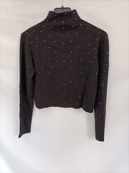 ZARA. Black studded sweater TL
