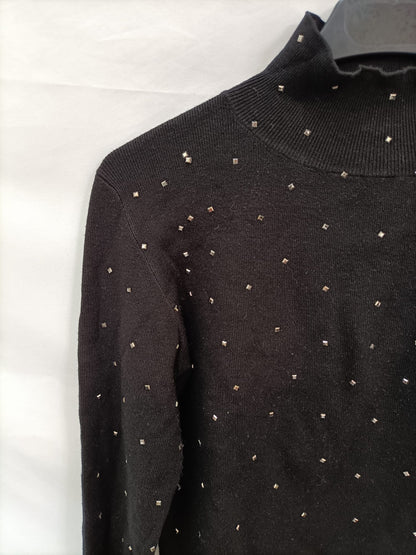 ZARA. Black studded sweater TL
