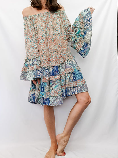 B&B.Vestido corto fluido TU (S/M)