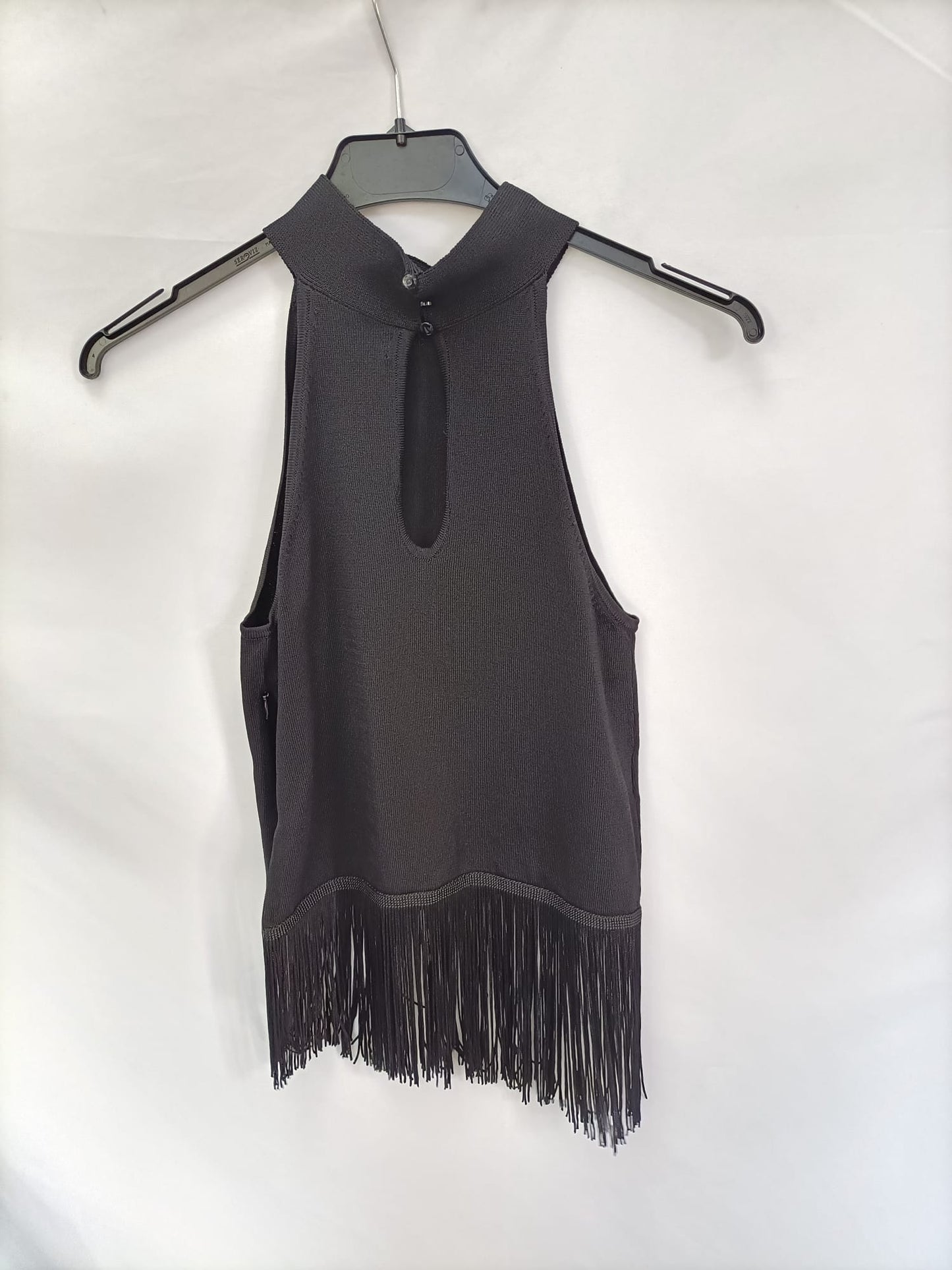 ZARA.Top negro ajustado T.s