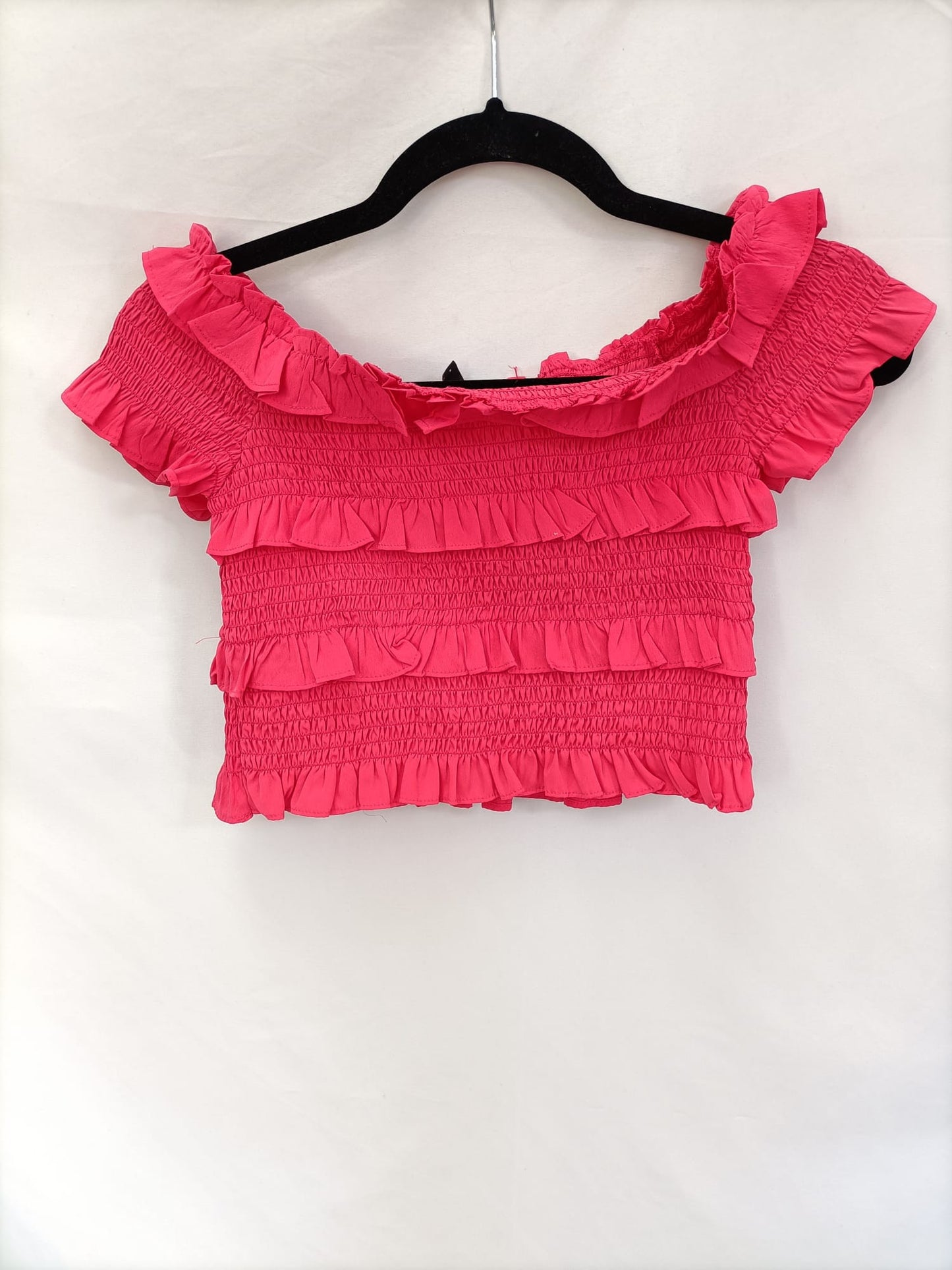VERO MODA.Croptop fuscia nido abeja T.s